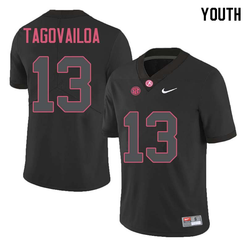 Youth Alabama Crimson Tide Tua Tagovailoa #13 Black College Stitched Football Jersey 23XF075SA